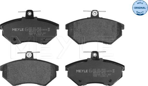 Meyle 025 201 6816 - Kit de plaquettes de frein, frein à disque cwaw.fr