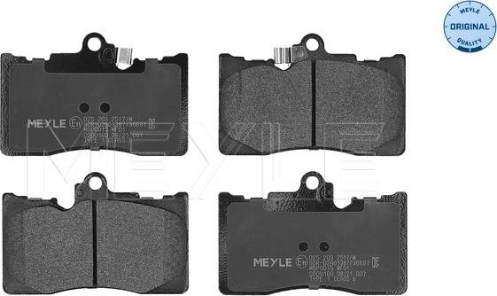 Meyle 025 203 2517/W - Kit de plaquettes de frein, frein à disque cwaw.fr