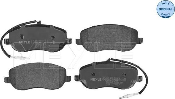 Meyle 025 202 6119/W - Kit de plaquettes de frein, frein à disque cwaw.fr