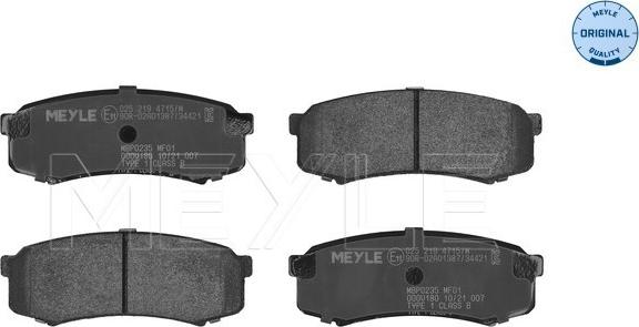 Meyle 025 219 4715/W - Kit de plaquettes de frein, frein à disque cwaw.fr