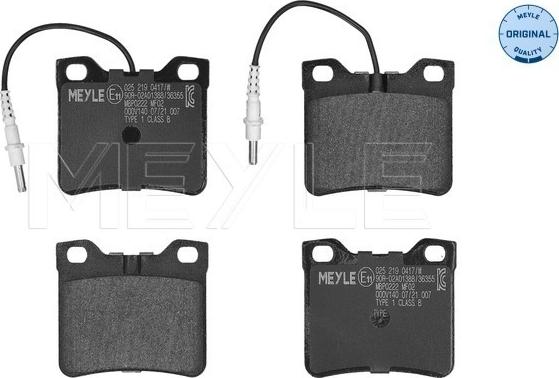 Meyle 025 219 0417/W - Kit de plaquettes de frein, frein à disque cwaw.fr