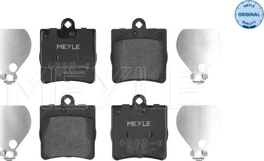 Meyle 025 219 1915 - Kit de plaquettes de frein, frein à disque cwaw.fr