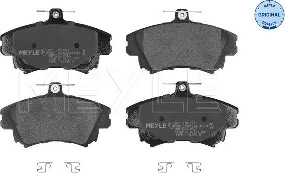 Meyle 025 219 8317 - Kit de plaquettes de frein, frein à disque cwaw.fr