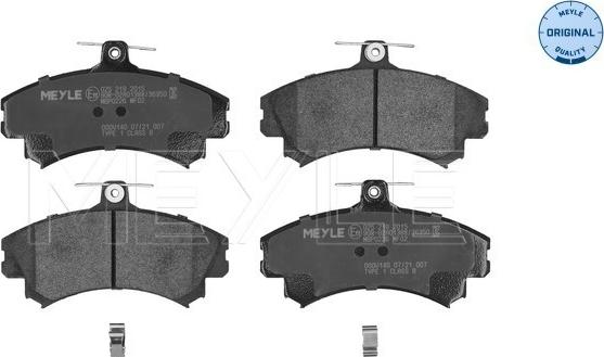 Meyle 025 219 2015 - Kit de plaquettes de frein, frein à disque cwaw.fr