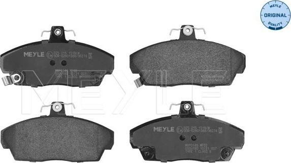 Meyle 025 215 1518/W - Kit de plaquettes de frein, frein à disque cwaw.fr