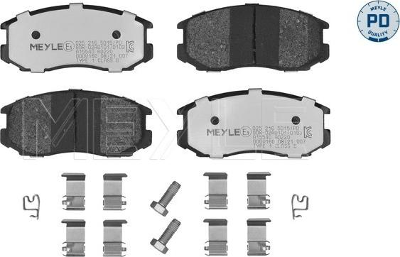 Meyle 025 216 5015/PD - Kit de plaquettes de frein, frein à disque cwaw.fr