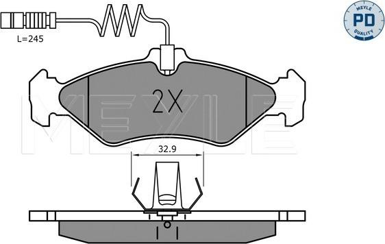 Meyle 025 216 2117/PD - Kit de plaquettes de frein, frein à disque cwaw.fr