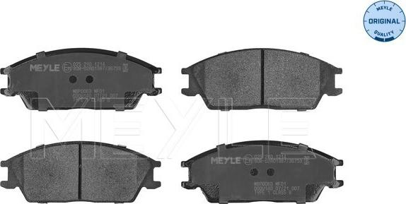 Meyle 025 210 1214 - Kit de plaquettes de frein, frein à disque cwaw.fr