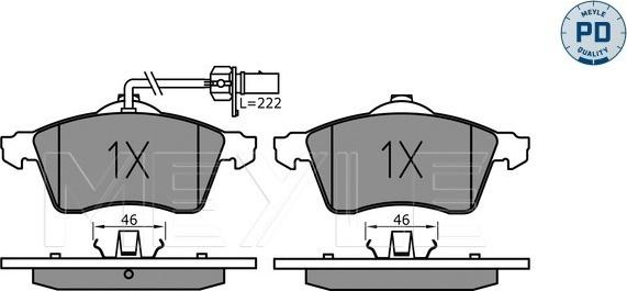 Meyle 025 218 8519/PD - Kit de plaquettes de frein, frein à disque cwaw.fr