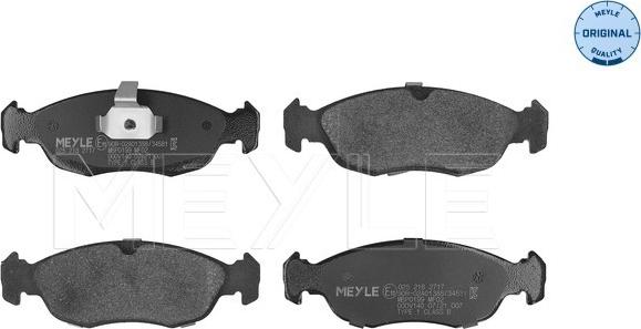 Meyle 025 218 2717 - Kit de plaquettes de frein, frein à disque cwaw.fr