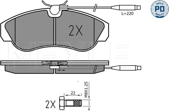 Meyle 025 217 9919/PD - Kit de plaquettes de frein, frein à disque cwaw.fr