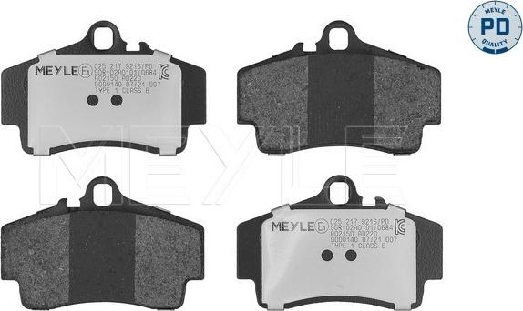 Meyle 025 217 9216/PD - Kit de plaquettes de frein, frein à disque cwaw.fr