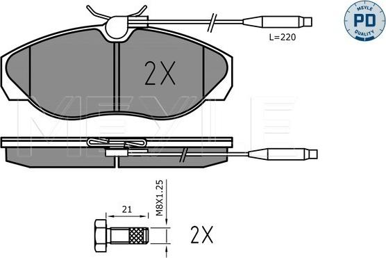 Meyle 025 217 9719/PD - Kit de plaquettes de frein, frein à disque cwaw.fr