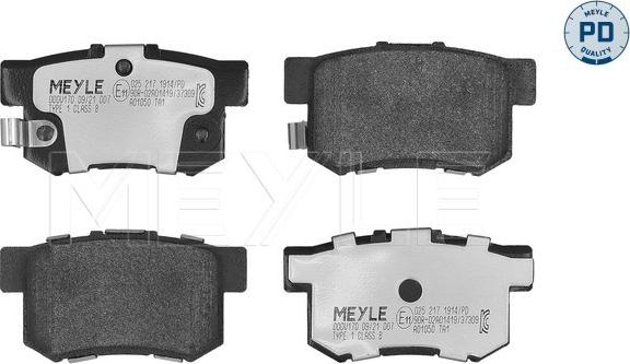 Meyle 025 217 1914/PD - Kit de plaquettes de frein, frein à disque cwaw.fr