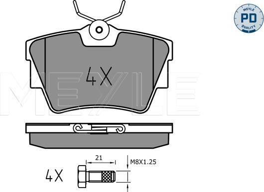 Meyle 025 239 8017/PD - Kit de plaquettes de frein, frein à disque cwaw.fr