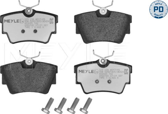 Meyle 025 239 8017/PD - Kit de plaquettes de frein, frein à disque cwaw.fr