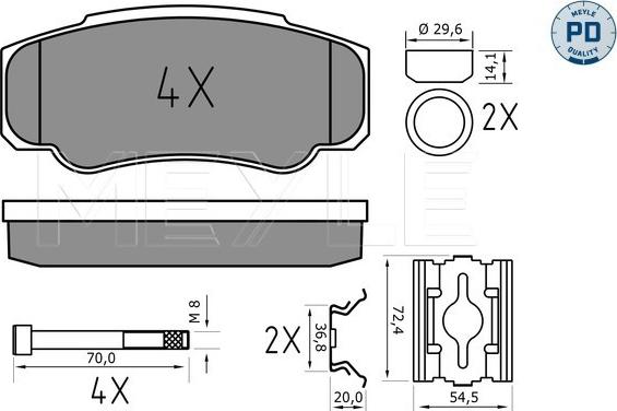 Meyle 025 239 2120/PD - Kit de plaquettes de frein, frein à disque cwaw.fr