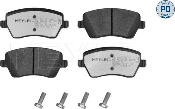 Meyle 025 239 7317/PD - Kit de plaquettes de frein, frein à disque cwaw.fr