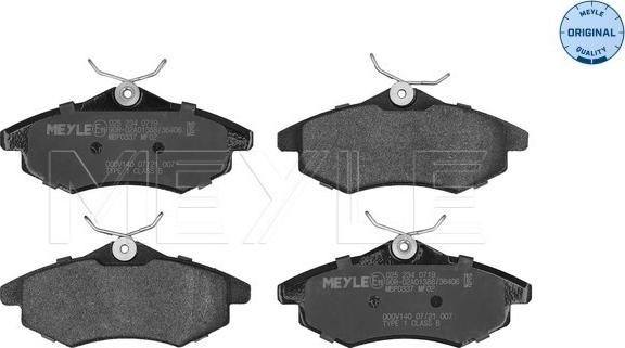 Meyle 025 234 0719 - Kit de plaquettes de frein, frein à disque cwaw.fr