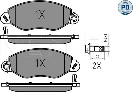 Meyle 025 234 3418/PD - Kit de plaquettes de frein, frein à disque cwaw.fr