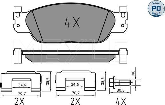 Meyle 025 234 2318/PD - Kit de plaquettes de frein, frein à disque cwaw.fr