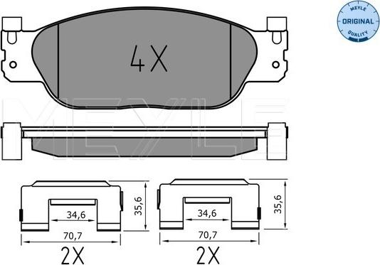 Meyle 025 234 2318 - Kit de plaquettes de frein, frein à disque cwaw.fr