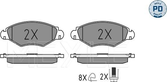 Meyle 025 235 9718/PD - Kit de plaquettes de frein, frein à disque cwaw.fr