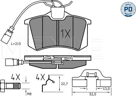 Meyle 025 235 5417/PD - Kit de plaquettes de frein, frein à disque cwaw.fr