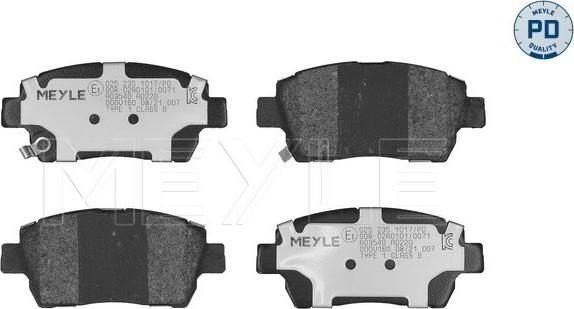 Meyle 025 235 1017/PD - Kit de plaquettes de frein, frein à disque cwaw.fr