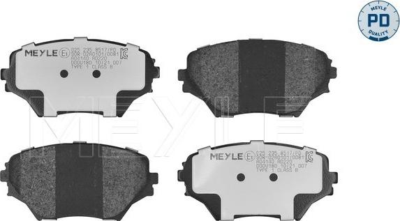 Meyle 025 235 8517/PD - Kit de plaquettes de frein, frein à disque cwaw.fr