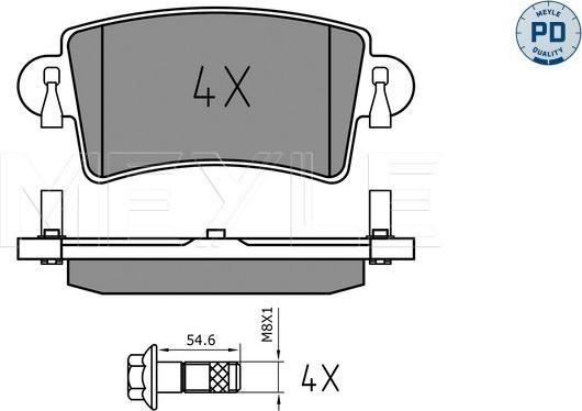 Meyle 025 236 6916/PD - Kit de plaquettes de frein, frein à disque cwaw.fr