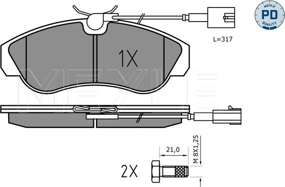 Meyle 025 236 0319/PD - Kit de plaquettes de frein, frein à disque cwaw.fr