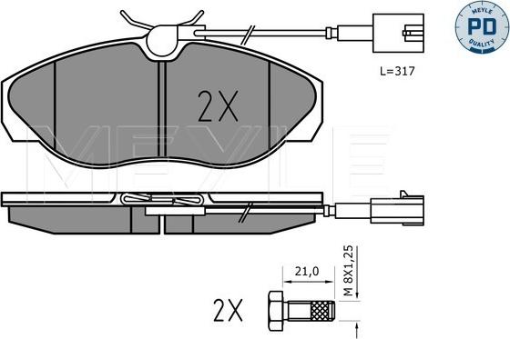 Meyle 025 236 0219/PD - Kit de plaquettes de frein, frein à disque cwaw.fr