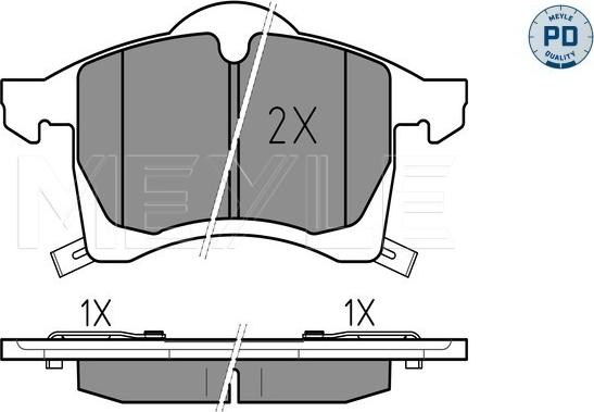 Meyle 025 230 5719/PD - Kit de plaquettes de frein, frein à disque cwaw.fr