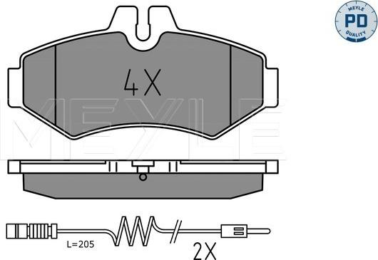 Meyle 025 230 2118/PD - Kit de plaquettes de frein, frein à disque cwaw.fr