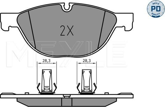 Meyle 025 238 9518/PD - Kit de plaquettes de frein, frein à disque cwaw.fr