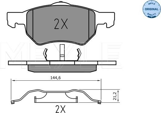 Meyle 025 238 0718 - Kit de plaquettes de frein, frein à disque cwaw.fr