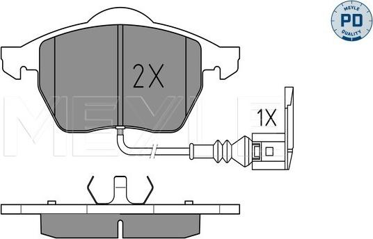 Meyle 025 233 9219/PD - Kit de plaquettes de frein, frein à disque cwaw.fr