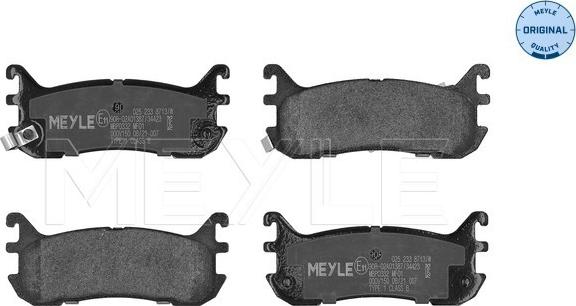 Meyle 025 233 8713/W - Kit de plaquettes de frein, frein à disque cwaw.fr