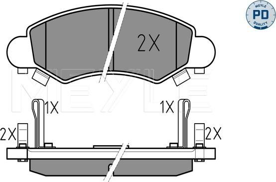 Meyle 025 232 5316/PD - Kit de plaquettes de frein, frein à disque cwaw.fr