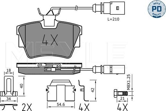 Meyle 025 232 2416-1/PD - Kit de plaquettes de frein, frein à disque cwaw.fr