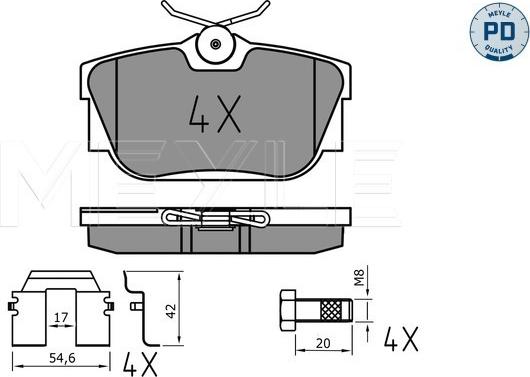 Meyle 025 232 2417/PD - Kit de plaquettes de frein, frein à disque cwaw.fr