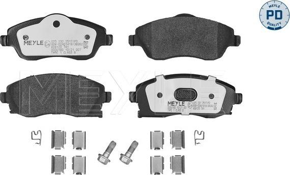 Meyle 025 232 2517/PD - Kit de plaquettes de frein, frein à disque cwaw.fr