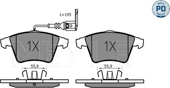 Meyle 025 237 4618/PD - Kit de plaquettes de frein, frein à disque cwaw.fr