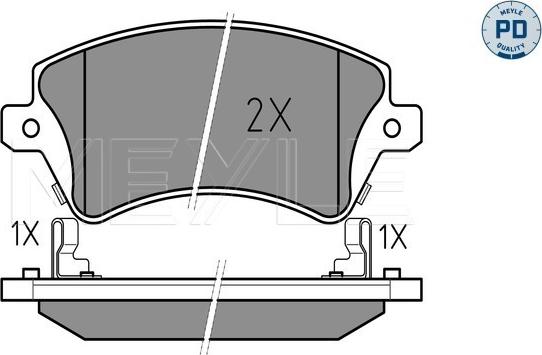 Meyle 025 237 6617/PD - Kit de plaquettes de frein, frein à disque cwaw.fr