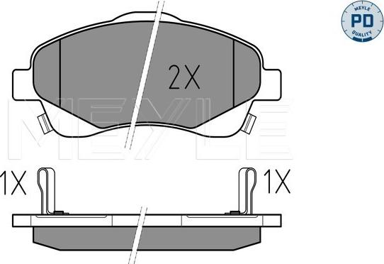 Meyle 025 237 6819/PD - Kit de plaquettes de frein, frein à disque cwaw.fr