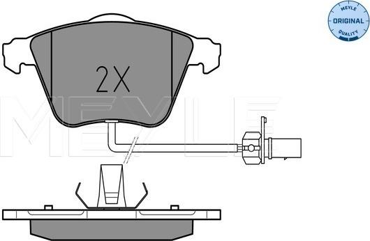 Meyle 025 237 6220/W - Kit de plaquettes de frein, frein à disque cwaw.fr