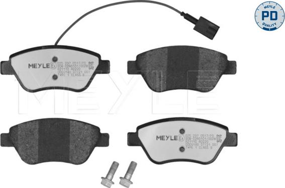 Meyle 025 237 0517/PD - Kit de plaquettes de frein, frein à disque cwaw.fr