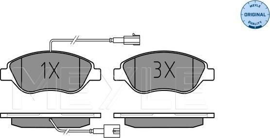 Meyle 025 237 1218/W - Kit de plaquettes de frein, frein à disque cwaw.fr