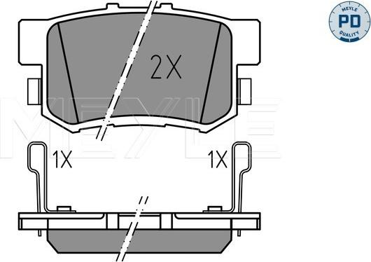 Meyle 025 237 3615/PD - Kit de plaquettes de frein, frein à disque cwaw.fr